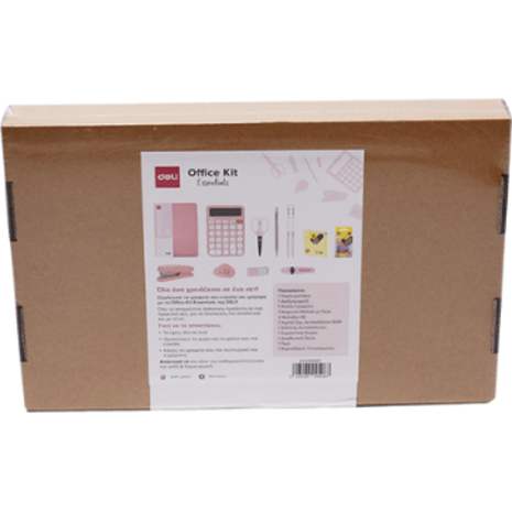 Σετ οργάνωσης γραφείου Deli Office Kit Essentials 12 τεμαχίων Ροζ αποχρώσεις