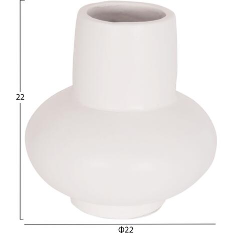 ΕΠΙΤΡΑΠΕΖΙΟ ΔΙΑΚΟΣΜΗΤΙΚΟ ΒΑΖΟ LEMA HM4664.02S ΤΕΡΑΚΟΤΑ ΣΕ ΛΕΥΚΟ--Φ22x22Υεκ.