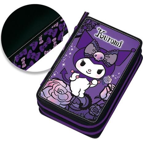 Κασετίνα γεμάτη 2 θέσεων Graffiti Purple Kuromi