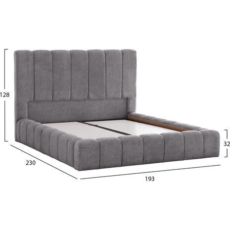 ΚΡΕΒΑΤΙ REMO ΜΕ ΑΠΟΘΗΚΕΥΤΙΚΟ ΧΩΡΟ HM719.22 ΥΦΑΣΜΑ TEDDY ΓΚΡΙ-ΓΙΑ ΣΤΡΩΜΑ 160x200εκ