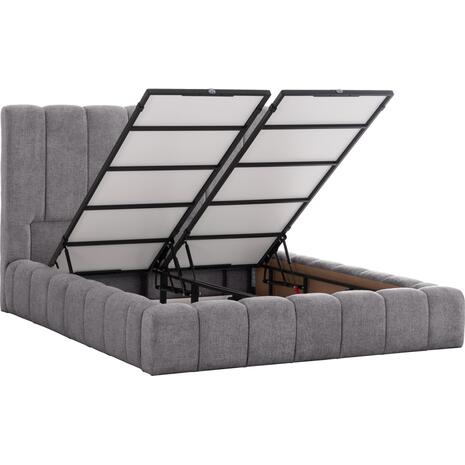 ΚΡΕΒΑΤΙ REMO ΜΕ ΑΠΟΘΗΚΕΥΤΙΚΟ ΧΩΡΟ HM719.22 ΥΦΑΣΜΑ TEDDY ΓΚΡΙ-ΓΙΑ ΣΤΡΩΜΑ 160x200εκ