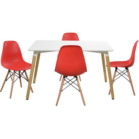 ΣΕΤ ΤΡΑΠΕΖΑΡΙΑ 5Τ ΤΡΑΠΕΖΙ MINIMAL 120x80x73 cm-TWIST ΚΟΚΚΙΝ HM10080.04