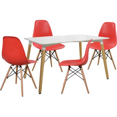 ΣΕΤ ΤΡΑΠΕΖΑΡΙΑ 5Τ ΤΡΑΠΕΖΙ MINIMAL 120x80x73 cm-TWIST ΚΟΚΚΙΝ HM10080.04