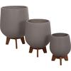 ΣΕΤ 3 ΓΛΑΣΤΡΕΣ ΜΕ TEAK ΒΑΣΕΙΣ TRYLL HM4681.03 FIBER CEMENT--ΓΚΡΙ