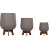 ΣΕΤ 3 ΓΛΑΣΤΡΕΣ ΜΕ TEAK ΒΑΣΕΙΣ TRYLL HM4681.03 FIBER CEMENT--ΓΚΡΙ