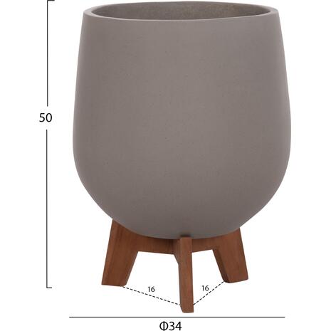 ΣΕΤ 3 ΓΛΑΣΤΡΕΣ ΜΕ TEAK ΒΑΣΕΙΣ TRYLL HM4681.03 FIBER CEMENT--ΓΚΡΙ