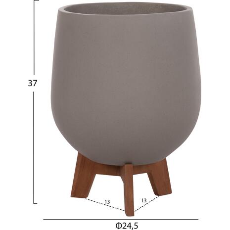 ΣΕΤ 3 ΓΛΑΣΤΡΕΣ ΜΕ TEAK ΒΑΣΕΙΣ TRYLL HM4681.03 FIBER CEMENT--ΓΚΡΙ