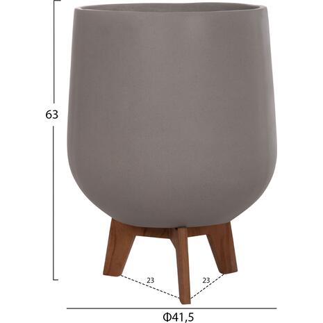 ΣΕΤ 3 ΓΛΑΣΤΡΕΣ ΜΕ TEAK ΒΑΣΕΙΣ TRYLL HM4681.03 FIBER CEMENT--ΓΚΡΙ