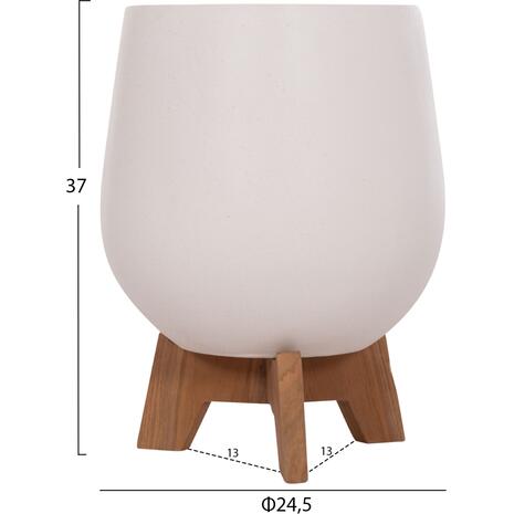 ΣΕΤ 3 ΓΛΑΣΤΡΕΣ ΜΕ TEAK ΒΑΣΕΙΣ TRYLL HM4681.02 FIBER CEMENT ΛΕΥΚΟ