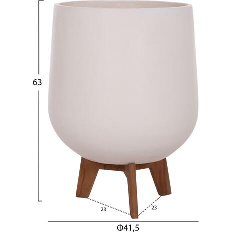 ΣΕΤ 3 ΓΛΑΣΤΡΕΣ ΜΕ TEAK ΒΑΣΕΙΣ TRYLL HM4681.02 FIBER CEMENT ΛΕΥΚΟ