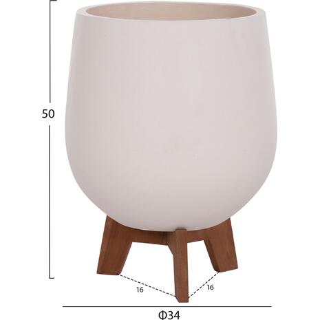 ΣΕΤ 3 ΓΛΑΣΤΡΕΣ ΜΕ TEAK ΒΑΣΕΙΣ TRYLL HM4681.02 FIBER CEMENT ΛΕΥΚΟ