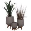 ΣΕΤ 3 ΓΛΑΣΤΡΕΣ ΜΕ TEAK ΒΑΣΕΙΣ TRYLL HM4681.03 FIBER CEMENT--ΓΚΡΙ