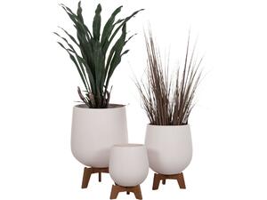 ΣΕΤ 3 ΓΛΑΣΤΡΕΣ ΜΕ TEAK ΒΑΣΕΙΣ TRYLL HM4681.02 FIBER CEMENT ΛΕΥΚΟ