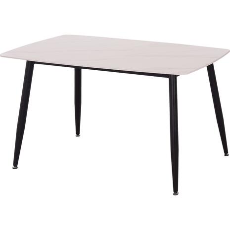 ΤΡΑΠΕΖΙ RAVEN HM9854.01 ΚΕΡΑΜΙΚΟ TOP ΜΑΤ ΛΕΥΚΟ ΜΑΡΜΑΡΟ-ΜΑΥΡΟ ΜΕΤΑΛΛΟ 120x70x73Υεκ.