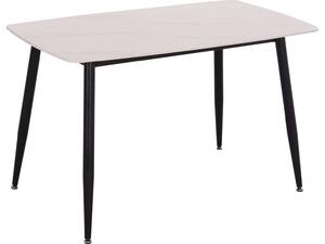 ΤΡΑΠΕΖΙ RAVEN HM9854.01 ΚΕΡΑΜΙΚΟ TOP ΜΑΤ ΛΕΥΚΟ ΜΑΡΜΑΡΟ-ΜΑΥΡΟ ΜΕΤΑΛΛΟ 120x70x73Υεκ.