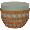 ΤΡΑΠΕΖΙ ΣΑΛΟΝΙΟΥ VILHENA HM18165 FIBER CEMENT ΠΡΑΣΙΝΟ-RATTAN ΦΥΣΙΚΟ Φ56x47Υεκ.