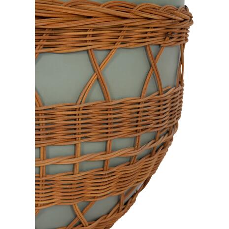 ΤΡΑΠΕΖΙ ΣΑΛΟΝΙΟΥ VILHENA HM18165 FIBER CEMENT ΠΡΑΣΙΝΟ-RATTAN ΦΥΣΙΚΟ Φ56x47Υεκ.