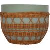 ΤΡΑΠΕΖΙ ΣΑΛΟΝΙΟΥ VILHENA HM18165 FIBER CEMENT ΠΡΑΣΙΝΟ-RATTAN ΦΥΣΙΚΟ Φ56x47Υεκ.