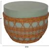 ΤΡΑΠΕΖΙ ΣΑΛΟΝΙΟΥ VILHENA HM18165 FIBER CEMENT ΠΡΑΣΙΝΟ-RATTAN ΦΥΣΙΚΟ Φ56x47Υεκ.