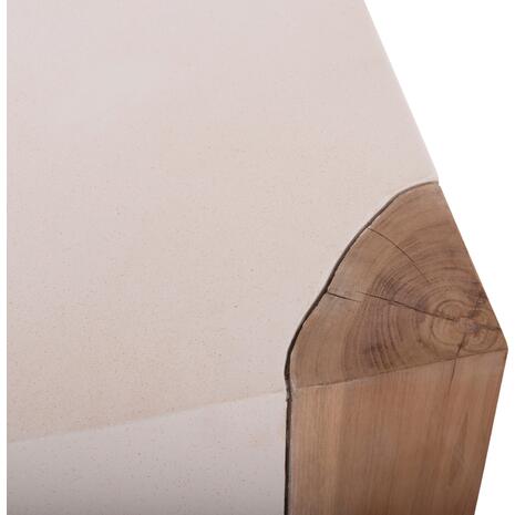 ΒΟΗΘΗΤΙΚΟ ΤΡΑΠΕΖΙ LEIA HM18163.02 FIBER CEMENT ΛΕΥΚΟ-ΞΥΛΟ TEAK 32.5x32.5x46Υεκ.