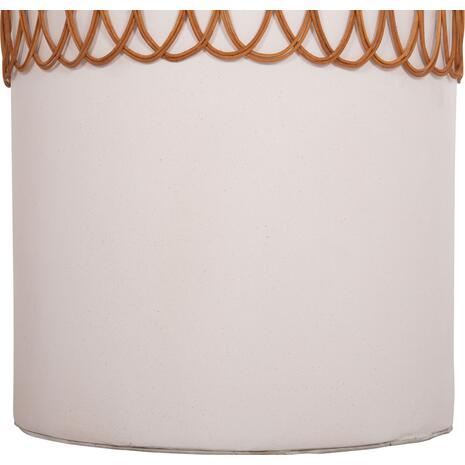 ΒΟΗΘΗΤΙΚΟ ΤΡΑΠΕΖΙ PRILEP HM18159.02 FIBER CEMENT ΛΕΥΚΟ & RATTAN--Φ60x76,5Υεκ