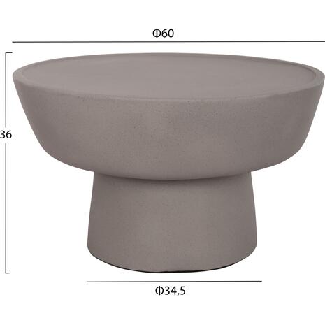 ΤΡΑΠΕΖΙ ΣΑΛΟΝΙΟΥ PIRSON HM18155.03 FIBER CEMENT ΣΕ ΓΚΡΙ--Φ60x36Υεκ.