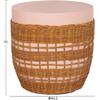 ΒΟΗΘΗΤΙΚΟ ΤΡΑΠΕΖΙ VILHENA HM18166 FIBER CEMENT ΡΟΖ-RATTAN ΦΥΣΙΚΟ Φ44.5x45Υεκ.
