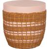 ΒΟΗΘΗΤΙΚΟ ΤΡΑΠΕΖΙ VILHENA HM18166 FIBER CEMENT ΡΟΖ-RATTAN ΦΥΣΙΚΟ Φ44.5x45Υεκ.