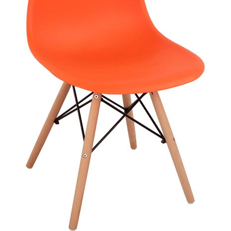 ΚΑΡΕΚΛΑ ΜΕ ΞΥΛΙΝΑ ΠΟΔΙΑ ΚΑΙ ΚΑΘΙΣΜΑ TWIST PP ΠΟΡΤΟΚΑΛΙ HM8460.06 46x50x82 εκ. (σετ 4 τεμαχίων) (Διάφορα χρώματα)