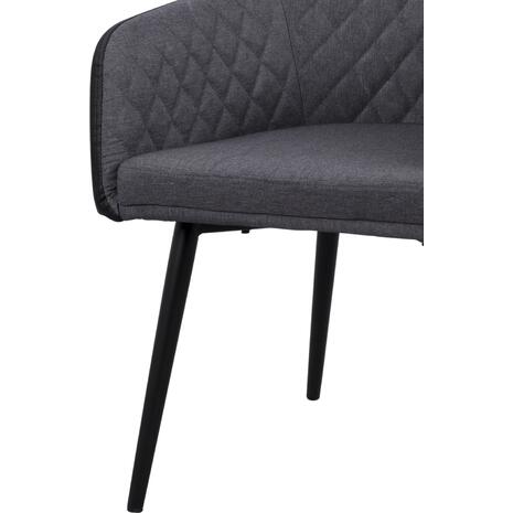 ΠΟΛΥΘΡΟΝΑΚΙ CHARLES HM8522.01 ΜΕ ΥΦΑΣΜΑ ΣΚΟΥΡΟ ΓΚΡΙ PU ΜΑΥΡΟ 57x63x83Υ εκ. (σετ 2 τεμαχίων)