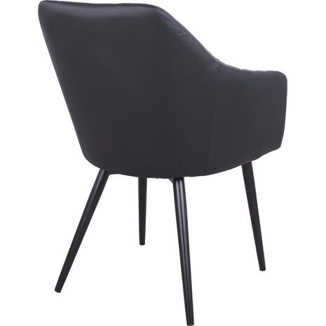 ΠΟΛΥΘΡΟΝΑΚΙ CHARLES HM8522.01 ΜΕ ΥΦΑΣΜΑ ΣΚΟΥΡΟ ΓΚΡΙ PU ΜΑΥΡΟ 57x63x83Υ εκ. (σετ 2 τεμαχίων)