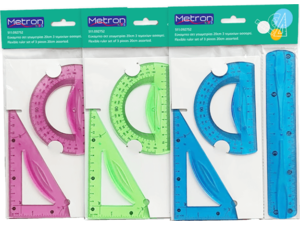Σετ Γεωμετρίας Metron εύκαμπτο 20cm (Μοιρογν 180ο / Υποδεκάμ 20cm / Τρίγ 60ο)