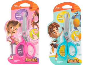 Ψαλίδι σχολικό Deli Explora 13.5cm (Δ+Α) Μπλε / Ροζ