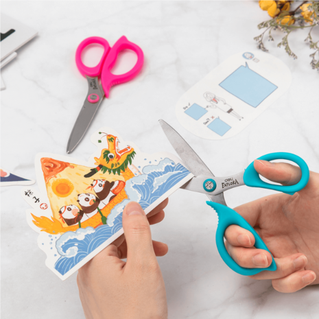 Ψαλίδι σχολικό Deli Explora 13.5cm (Δ+Α) Μπλε / Ροζ