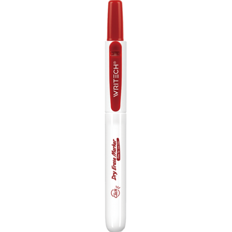 Μαρκαδόρος πίνακα με κουμπί Writech Retractable Dry Erase Marker 2mm W-709 Red (Κόκκινο)