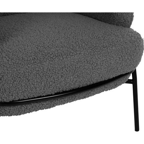 ΠΟΛΥΘΡΟΝΑ AGNES HM9525.21 ΓΚΡΙ ΜΠΟΥΚΛΕ-ΜΑΥΡΑ ΜΕΤΑΛΛΙΚΑ ΠΟΔΙΑ 74x71x83Υεκ. (Γκρι)