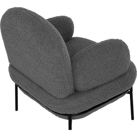 ΠΟΛΥΘΡΟΝΑ AGNES HM9525.21 ΓΚΡΙ ΜΠΟΥΚΛΕ-ΜΑΥΡΑ ΜΕΤΑΛΛΙΚΑ ΠΟΔΙΑ 74x71x83Υεκ. (Γκρι)