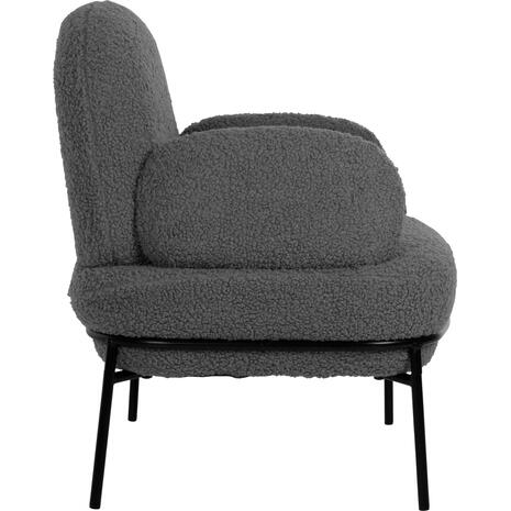 ΠΟΛΥΘΡΟΝΑ AGNES HM9525.21 ΓΚΡΙ ΜΠΟΥΚΛΕ-ΜΑΥΡΑ ΜΕΤΑΛΛΙΚΑ ΠΟΔΙΑ 74x71x83Υεκ. (Γκρι)