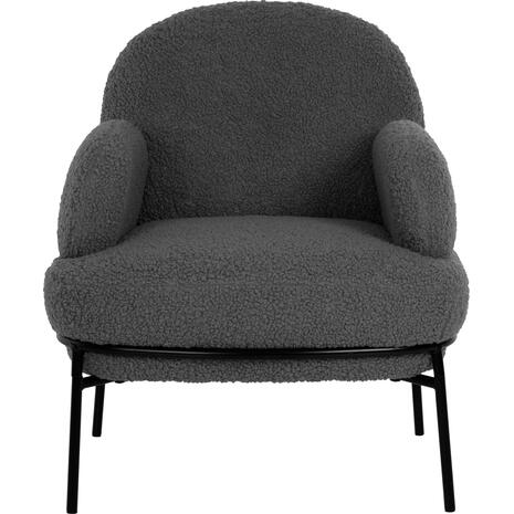 ΠΟΛΥΘΡΟΝΑ AGNES HM9525.21 ΓΚΡΙ ΜΠΟΥΚΛΕ-ΜΑΥΡΑ ΜΕΤΑΛΛΙΚΑ ΠΟΔΙΑ 74x71x83Υεκ. (Γκρι)