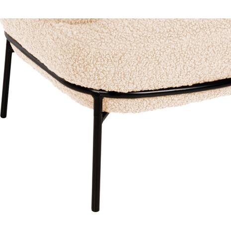 ΠΟΛΥΘΡΟΝΑ AGNES HM9525.23 ΛΕΥΚΟ ΜΠΟΥΚΛΕ-ΜΑΥΡΑ ΜΕΤΑΛΛΙΚΑ ΠΟΔΙΑ 74x71x83Υεκ. (Μαύρο)