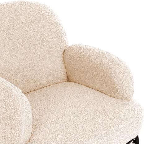 ΠΟΛΥΘΡΟΝΑ AGNES HM9525.23 ΛΕΥΚΟ ΜΠΟΥΚΛΕ-ΜΑΥΡΑ ΜΕΤΑΛΛΙΚΑ ΠΟΔΙΑ 74x71x83Υεκ. (Μαύρο)