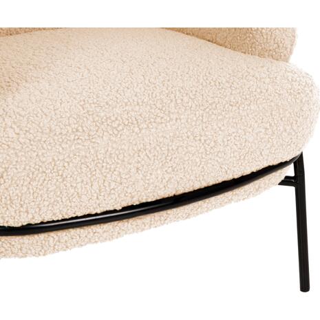 ΠΟΛΥΘΡΟΝΑ AGNES HM9525.23 ΛΕΥΚΟ ΜΠΟΥΚΛΕ-ΜΑΥΡΑ ΜΕΤΑΛΛΙΚΑ ΠΟΔΙΑ 74x71x83Υεκ. (Μαύρο)