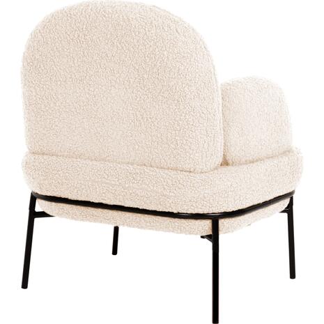 ΠΟΛΥΘΡΟΝΑ AGNES HM9525.23 ΛΕΥΚΟ ΜΠΟΥΚΛΕ-ΜΑΥΡΑ ΜΕΤΑΛΛΙΚΑ ΠΟΔΙΑ 74x71x83Υεκ. (Μαύρο)