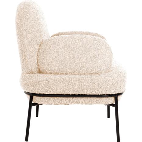 ΠΟΛΥΘΡΟΝΑ AGNES HM9525.23 ΛΕΥΚΟ ΜΠΟΥΚΛΕ-ΜΑΥΡΑ ΜΕΤΑΛΛΙΚΑ ΠΟΔΙΑ 74x71x83Υεκ. (Μαύρο)