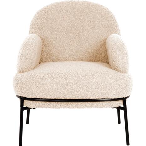 ΠΟΛΥΘΡΟΝΑ AGNES HM9525.23 ΛΕΥΚΟ ΜΠΟΥΚΛΕ-ΜΑΥΡΑ ΜΕΤΑΛΛΙΚΑ ΠΟΔΙΑ 74x71x83Υεκ. (Μαύρο)