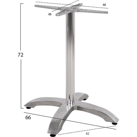 ΒΑΣΗ ΑΛΟΥΜΙΝΙΟΥ HM460.03 ΧΡΩΜΙΟΥ 66Χ66Χ72Υεκ. ΜΕ ΣΤΑΥΡΟ 48Χ48εκ.