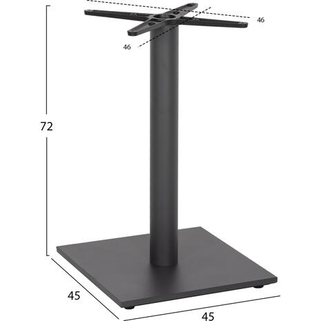 ΒΑΣΗ ΤΡΑΠΕΖΙΟΥ ΜΕΤΑΛΛΙΚΗ ΓΚΡΙ ΜΑΤ 46Χ46Χ72Yεκ. ΜΕ ΣΤΑΥΡΟ 46Χ46 ΚΑΙ ΡΕΓΟΥΛΑΤΟΡΟΥΣ HM438.20