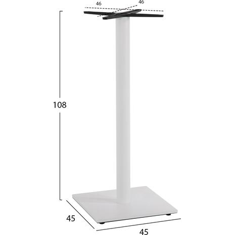 ΒΑΣΗ ΜΠΑΡ ΜΕΤΑΛΛΙΚΗ ΛΕΥΚΗ ΜΑΤ 46Χ46Χ108Yεκ. ΜΕ ΡΕΓΟΥΛΑΤΟΡΟΥΣ HM439.02