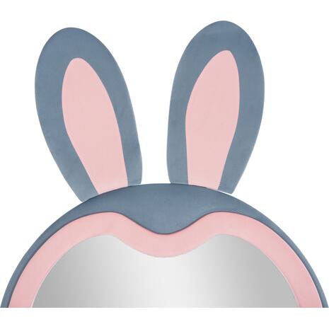 ΠΑΙΔΙΚΟΣ ΚΑΘΡΕΦΤΗΣ ΔΑΠΕΔΟΥ BUNNY HM4489.02 MDF ΡΟΖ & ΜΠΛΕ-ΜΑΥΡΟ STAND 80x162Υεκ.