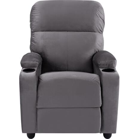 ΠΟΛΥΘΡΟΝΑ ΓΚΡΙ ΒΕΛΟΥΔΟ RELAX ΜΕ ΜΗΧΑΝΙΣΜΟ HM0122.10 80x92x102Υ εκ. (Γκρι)